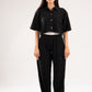 BLACK WAVE TEXTURED PANTS