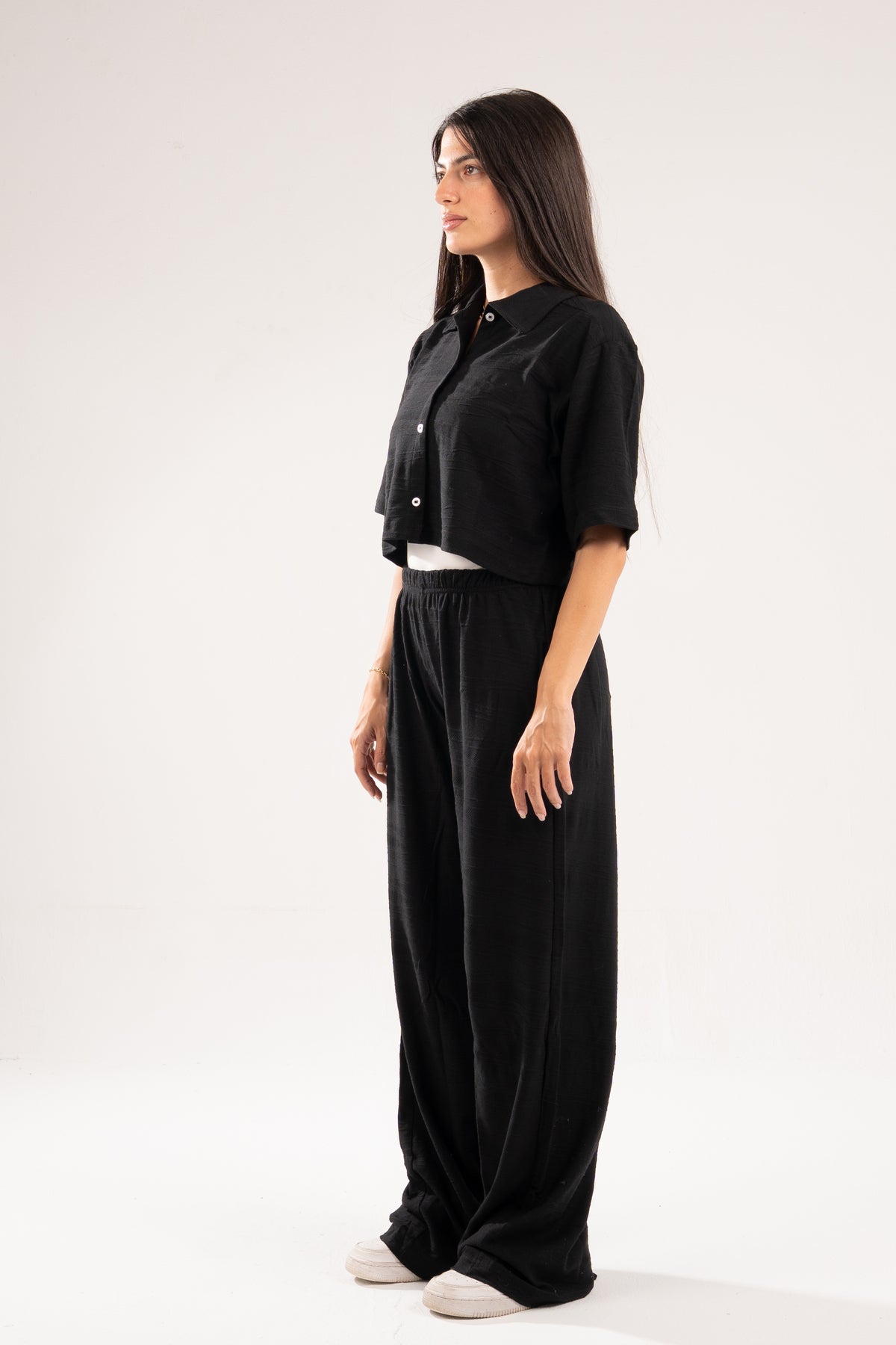 BLACK WAVE TEXTURED PANTS