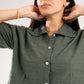 DARK GREEN WAVE TEXTURED SHIRT