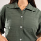 DARK GREEN WAVE TEXTURED SHIRT