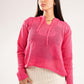HOT PINK BREEZE CROCHET STRING TOP