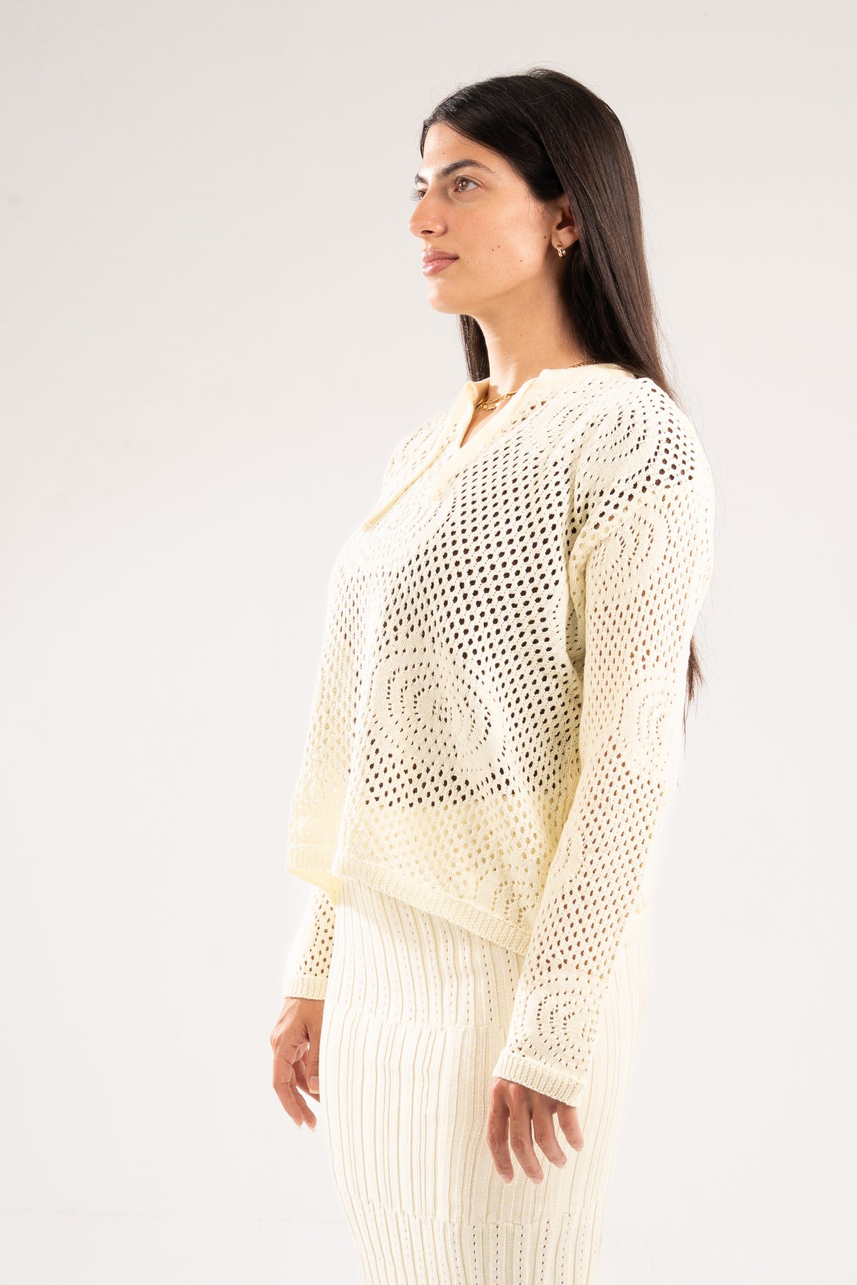 BUTTERMILK YELLOW BREEZE CROCHET STRING TOP