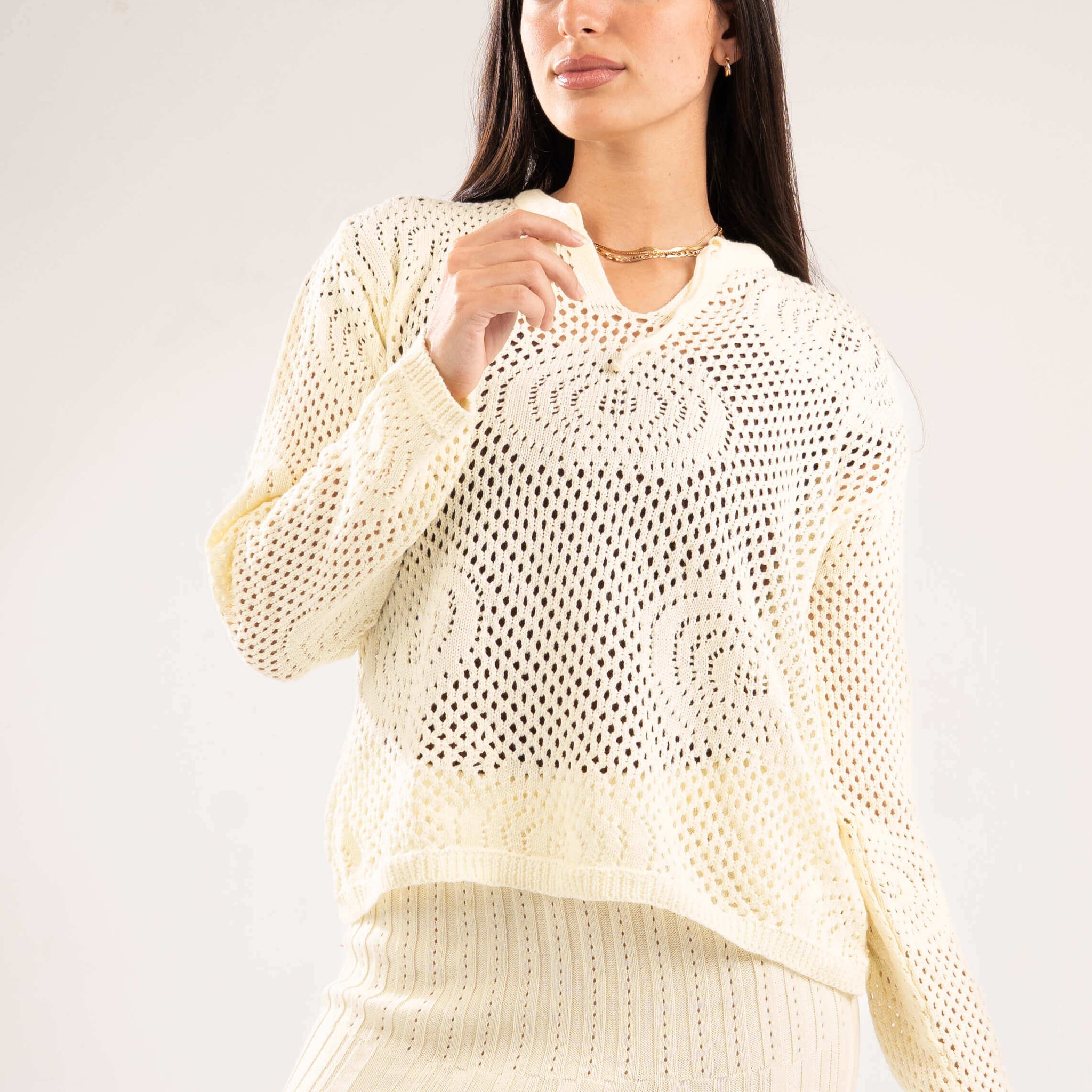 BUTTERMILK YELLOW BREEZE CROCHET STRING TOP