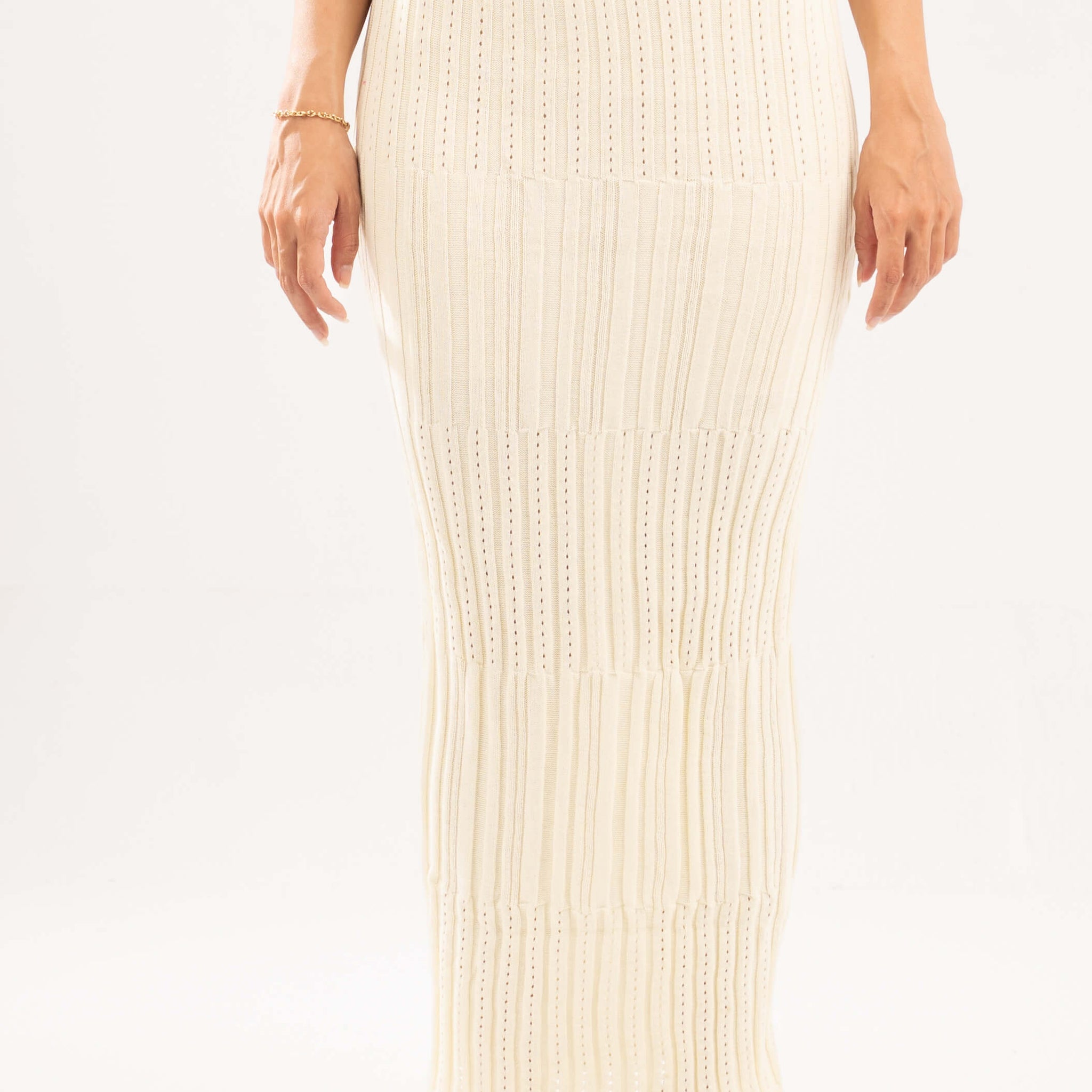 BUTTERMILK YELLOW EVERYDAY LONG KNIT SKIRT