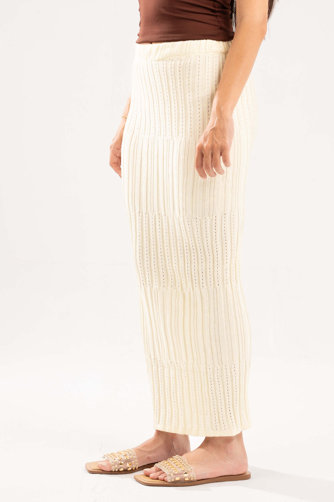 BUTTERMILK YELLOW EVERYDAY LONG KNIT SKIRT