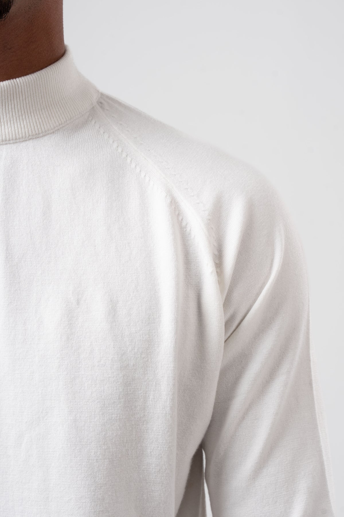 OFF-WHITE HALF COLLAR KNITTED PULLOVER