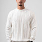 OFF-WHITE BRAIDED KNIT PULLOVER