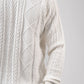 OFF-WHITE BRAIDED KNIT PULLOVER