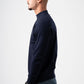 NAVY BLUE HALF COLLAR KNITTED PULLOVER