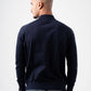 NAVY BLUE HALF COLLAR KNITTED PULLOVER