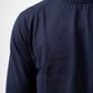 NAVY BLUE HALF COLLAR KNITTED PULLOVER