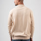 BEIGE HALF COLLAR KNITTED PULLOVER