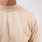 BEIGE HALF COLLAR KNITTED PULLOVER