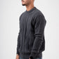 DARK GREY BRAIDED KNIT PULLOVER