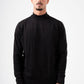 BLACK HALF COLLAR KNITTED PULLOVER