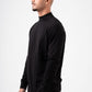 BLACK HALF COLLAR KNITTED PULLOVER