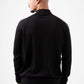 BLACK HALF COLLAR KNITTED PULLOVER