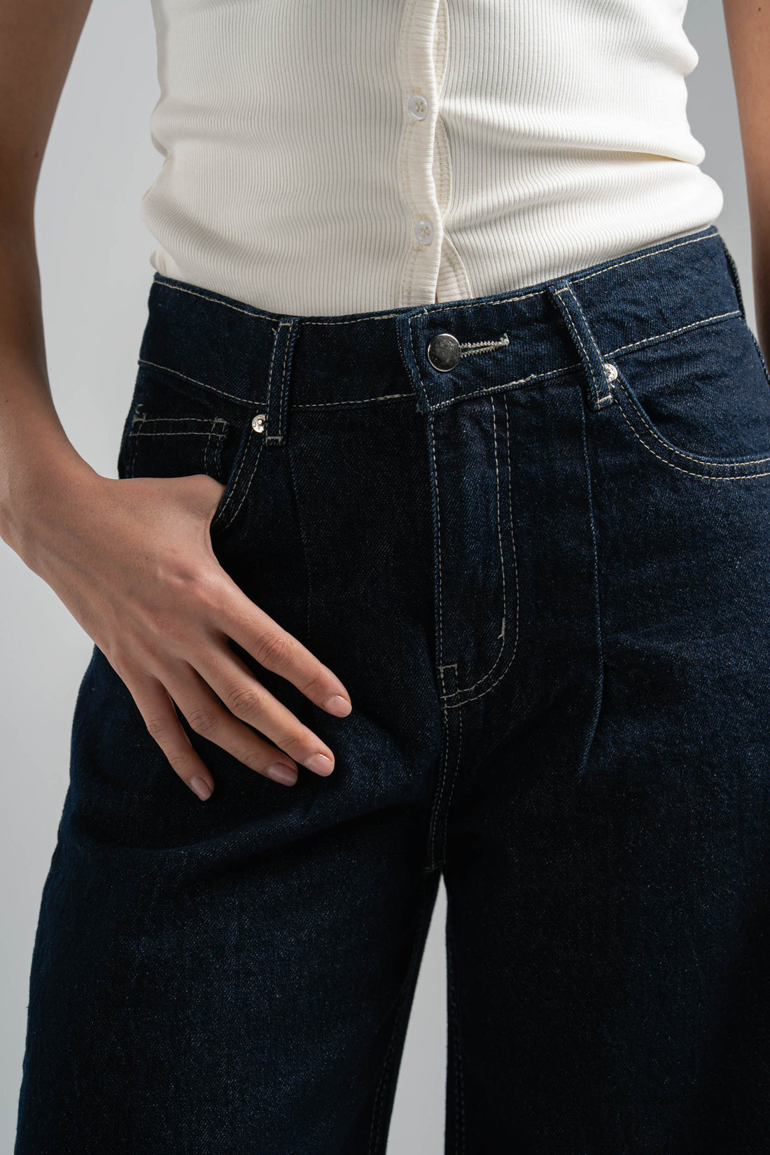 WOMEN'S RAW DENIM PANTS