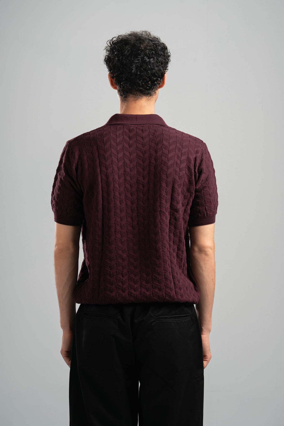 BURGUNDY HEX TWIST POLO