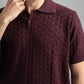 BURGUNDY HEX TWIST POLO