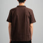 DARK BROWN BRAIDED TEXTURED ZIP UP