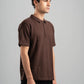 DARK BROWN BRAIDED TEXTURED ZIP UP