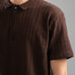 DARK BROWN BRAIDED TEXTURED ZIP UP