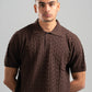 DARK BROWN HEX TWIST POLO
