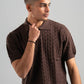 DARK BROWN HEX TWIST POLO