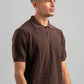 DARK BROWN HEX TWIST POLO