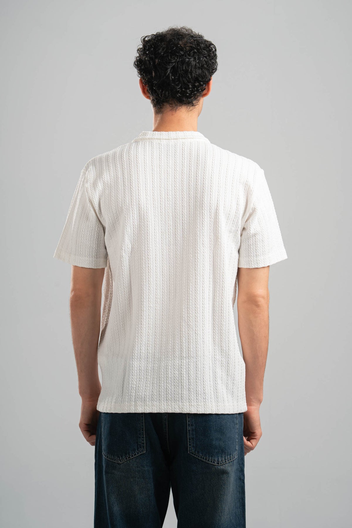 OFF-WHITE BRAIDED TEXTURED ZIP UP