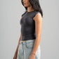 DARK GREY FITTED SHORT SLEEVE T-SHIRT