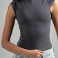 DARK GREY FITTED SHORT SLEEVE T-SHIRT