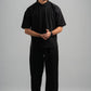 BLACK ZIP UP COLLAR TEE