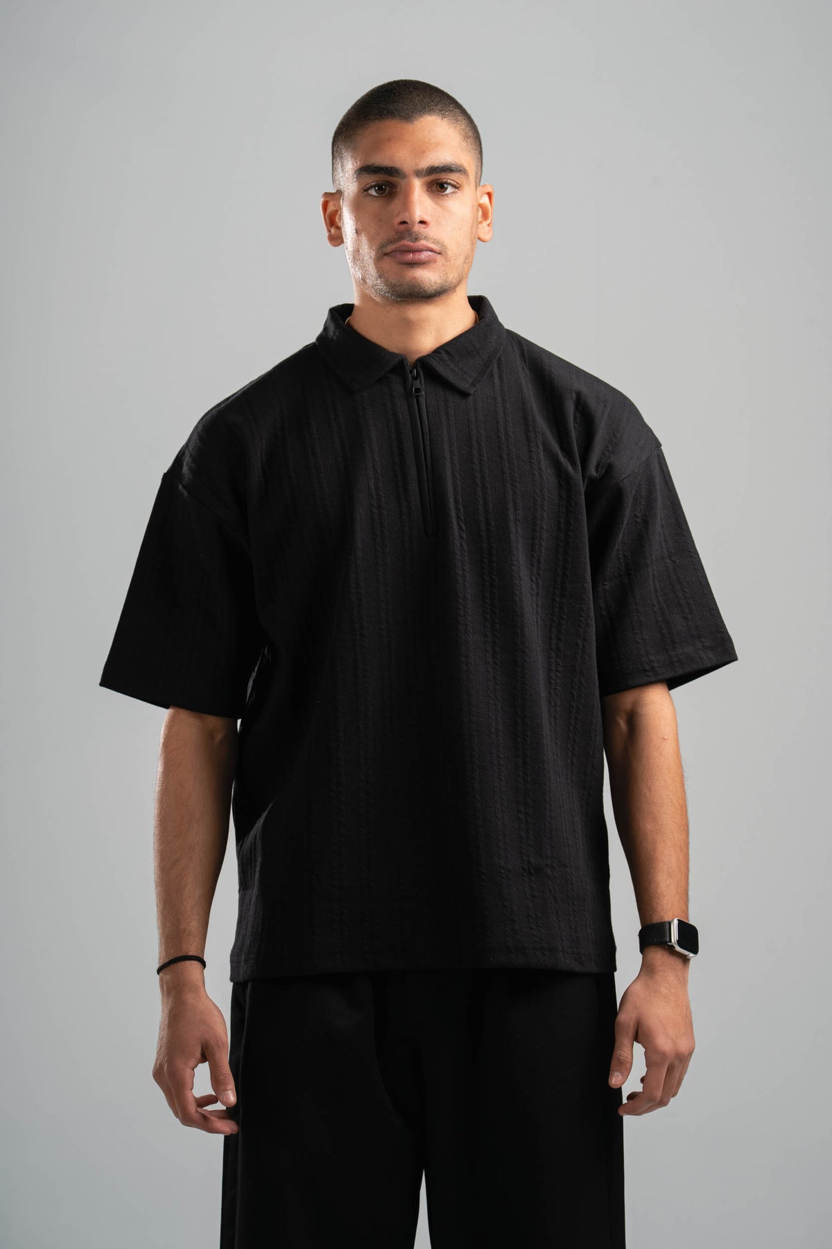 ZIP UP COLLAR TEE
