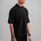 BLACK ZIP UP COLLAR TEE