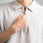 LIGHT GREY ZIP UP COLLAR TEE
