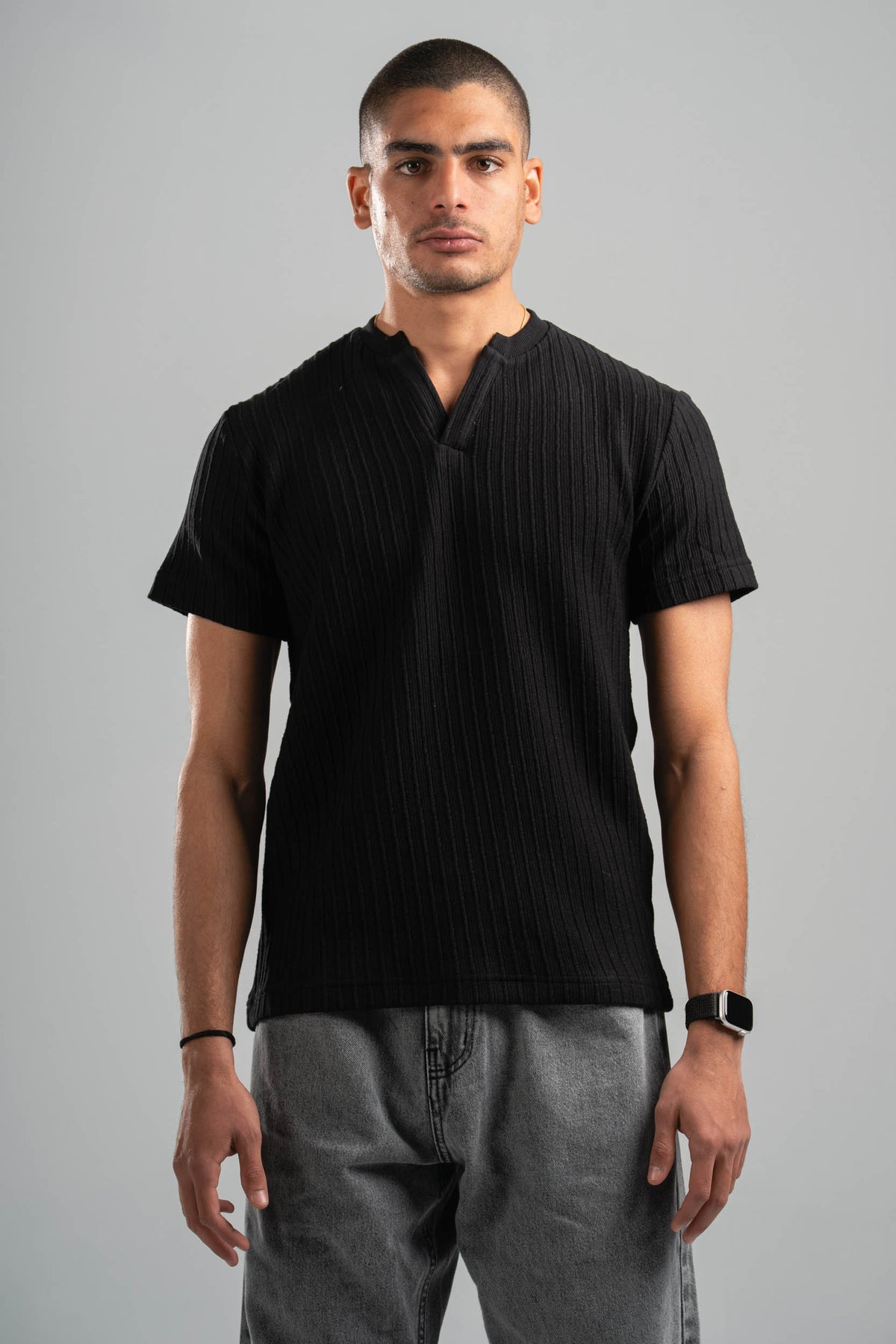 WAVY PLEATED SHORT SLEEVE T-SHIRT