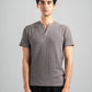 GREY WAVY PLEATED SHORT SLEEVE T-SHIRT