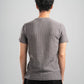 GREY WAVY PLEATED SHORT SLEEVE T-SHIRT