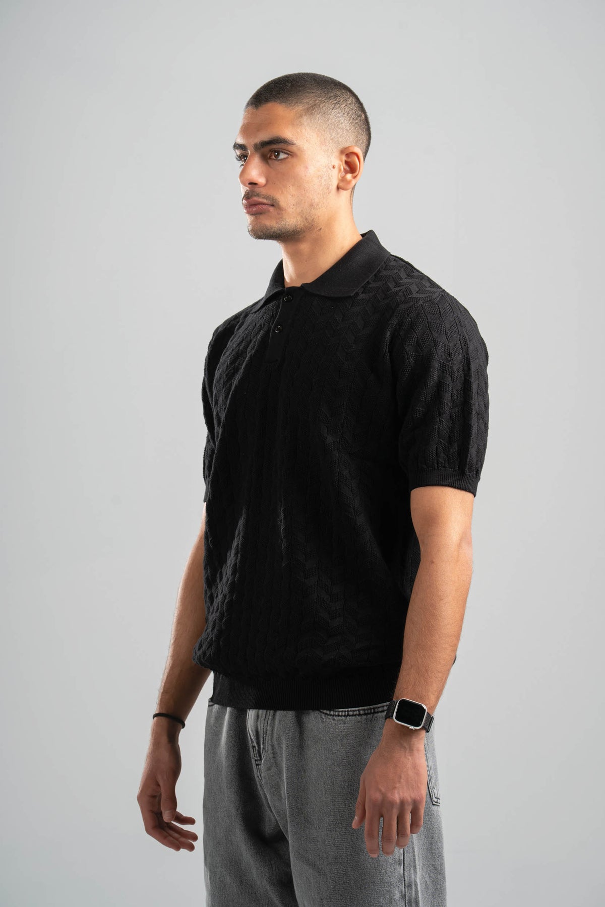 BLACK HEX TWIST POLO