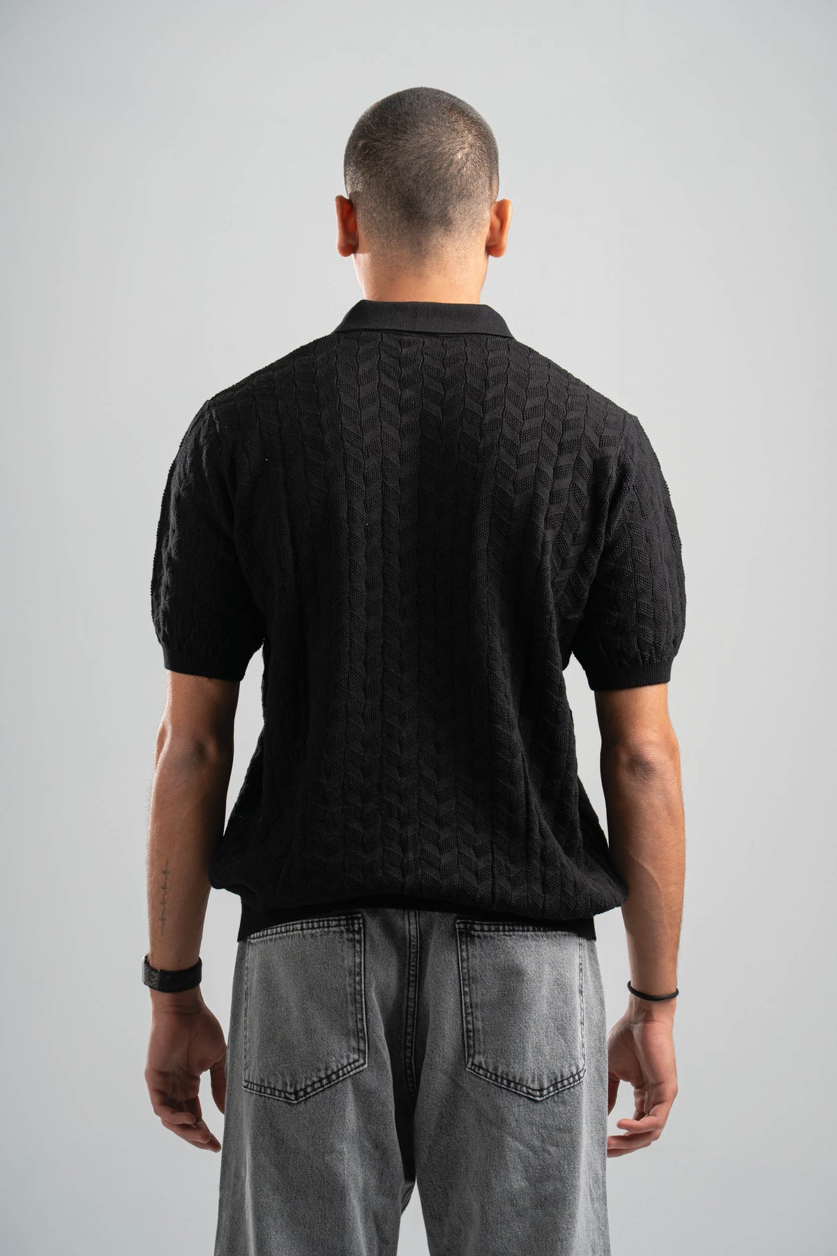 BLACK HEX TWIST POLO