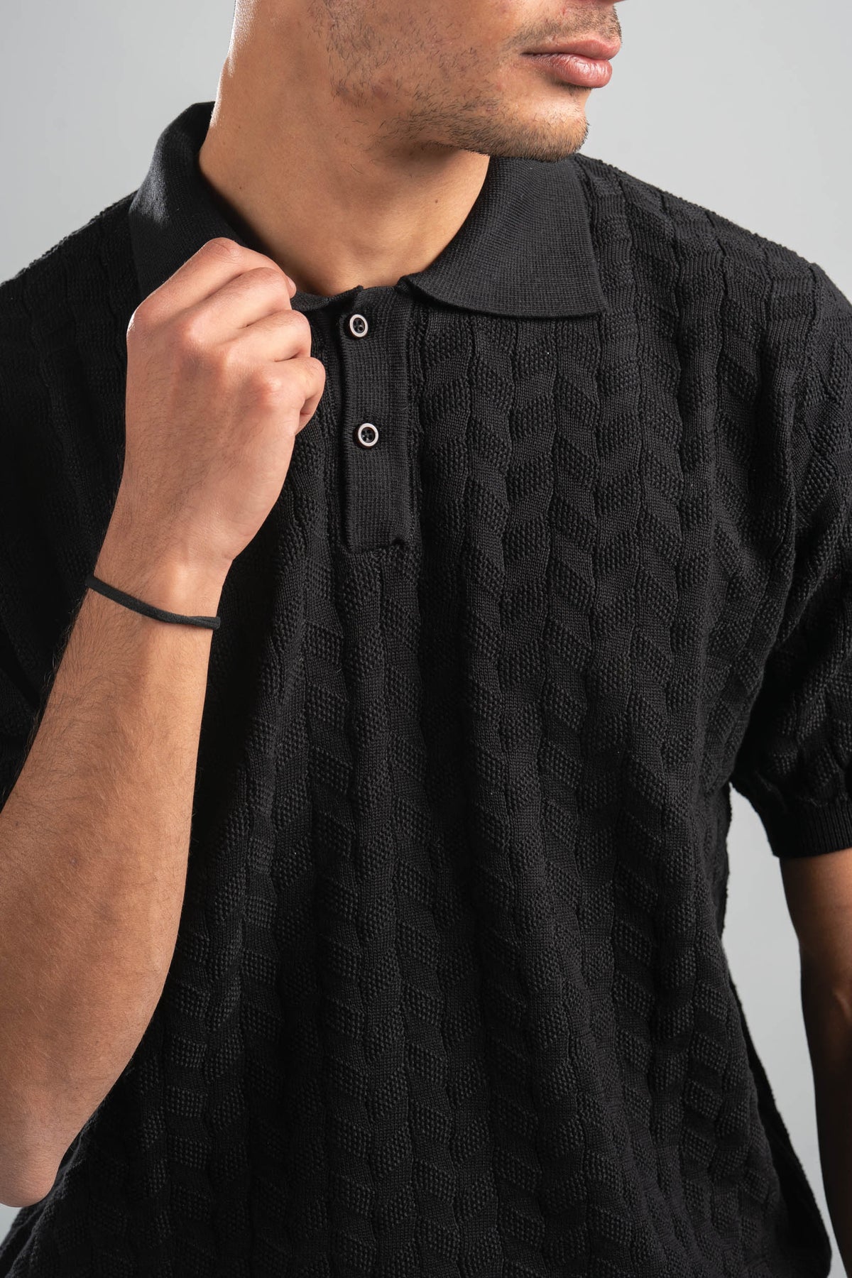 BLACK HEX TWIST POLO