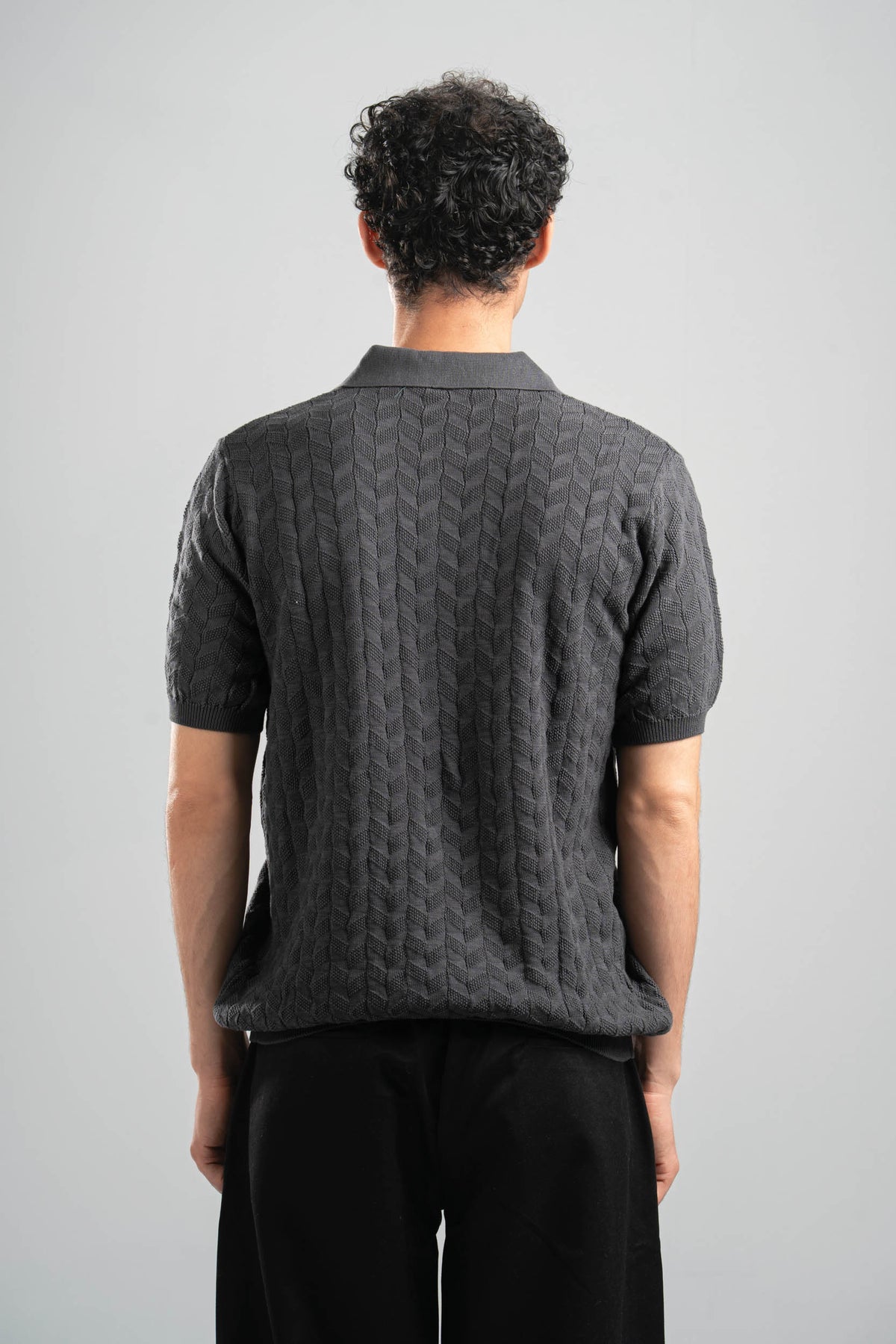 DARK GREY HEX TWIST POLO