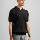 BLACK EASY LINES KNIT POLO