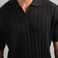 BLACK EASY LINES KNIT POLO
