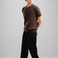 DARK BROWN EASY LINES KNIT POLO