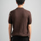 DARK BROWN EASY LINES KNIT POLO