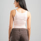 LIGHT PEACH WIDE NECK TANK TOP