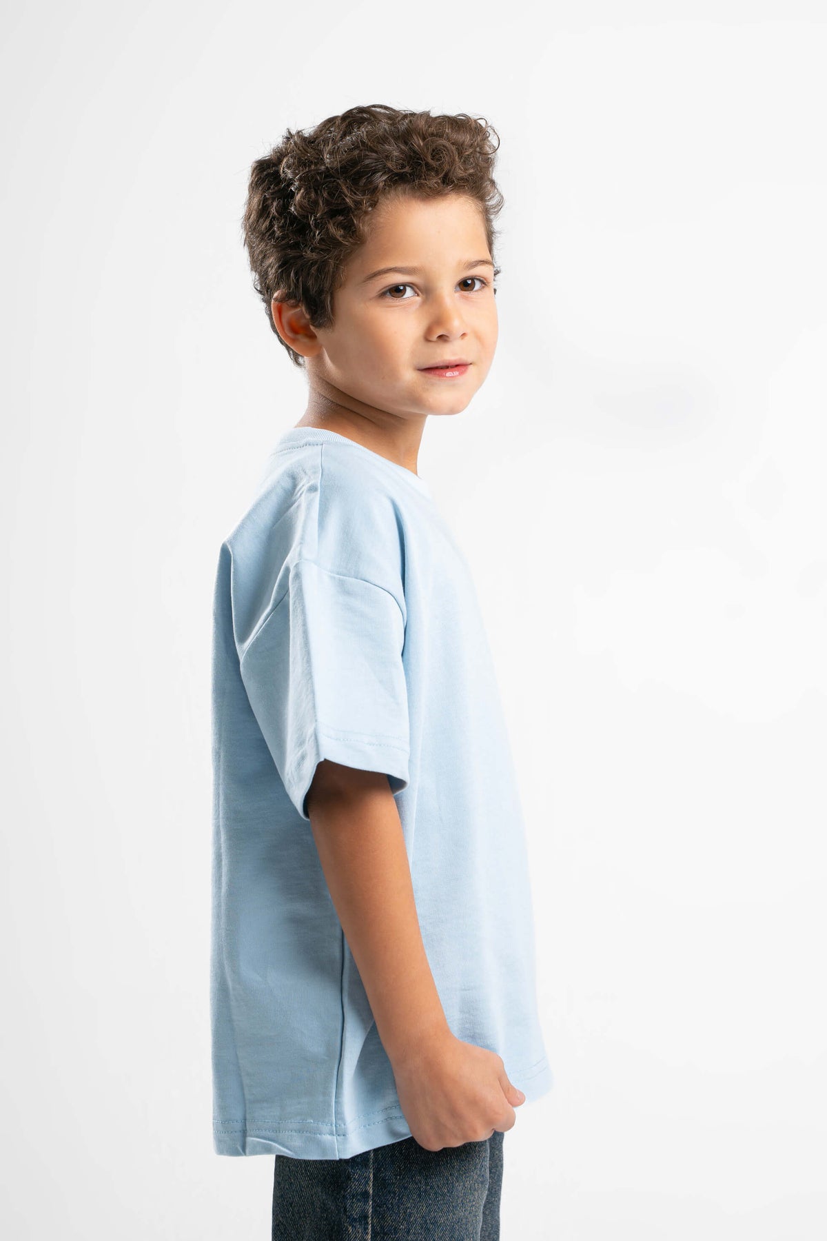 SKY BLUE LITTLE ONES SUMMER MELTON BOX-TEE